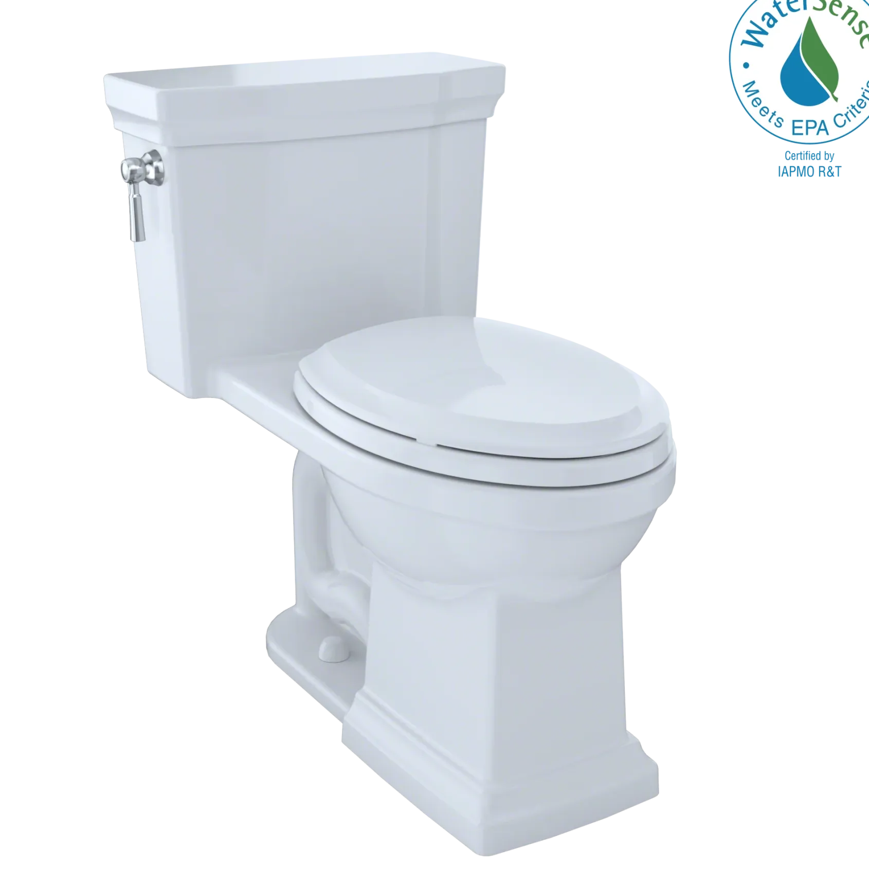 TOTO Promenade II 1G One-Piece Elongated 1.0 GPF Universal Height Toilet with CEFIONTECT, Cotton White, Vitreous China, MS814224CUFG#01