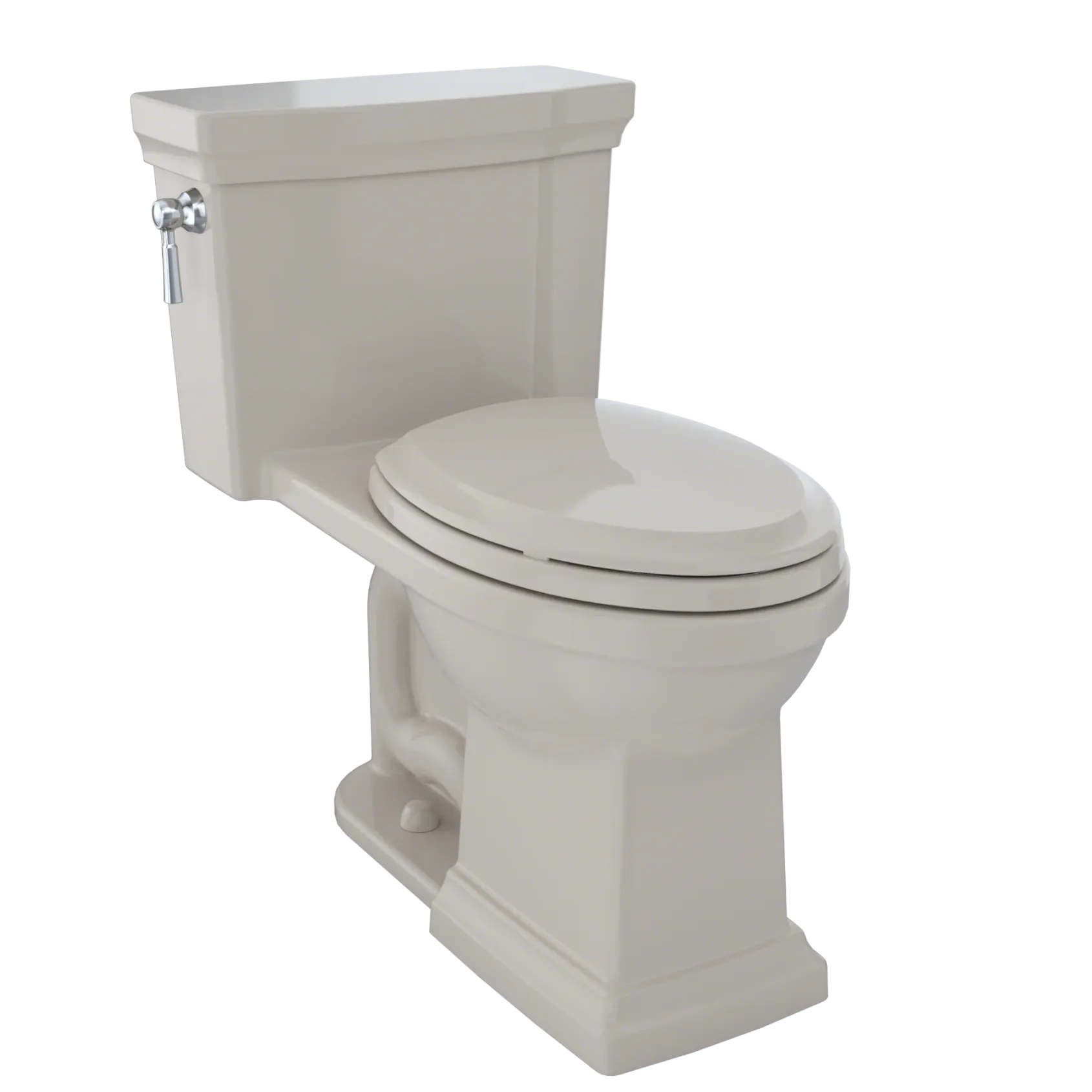 TOTO Promenade II One-Piece Elongated 1.28 GPF Universal Height Toilet with CEFIONTECT, Bone, Vitreous China, MS814224CEFG#03