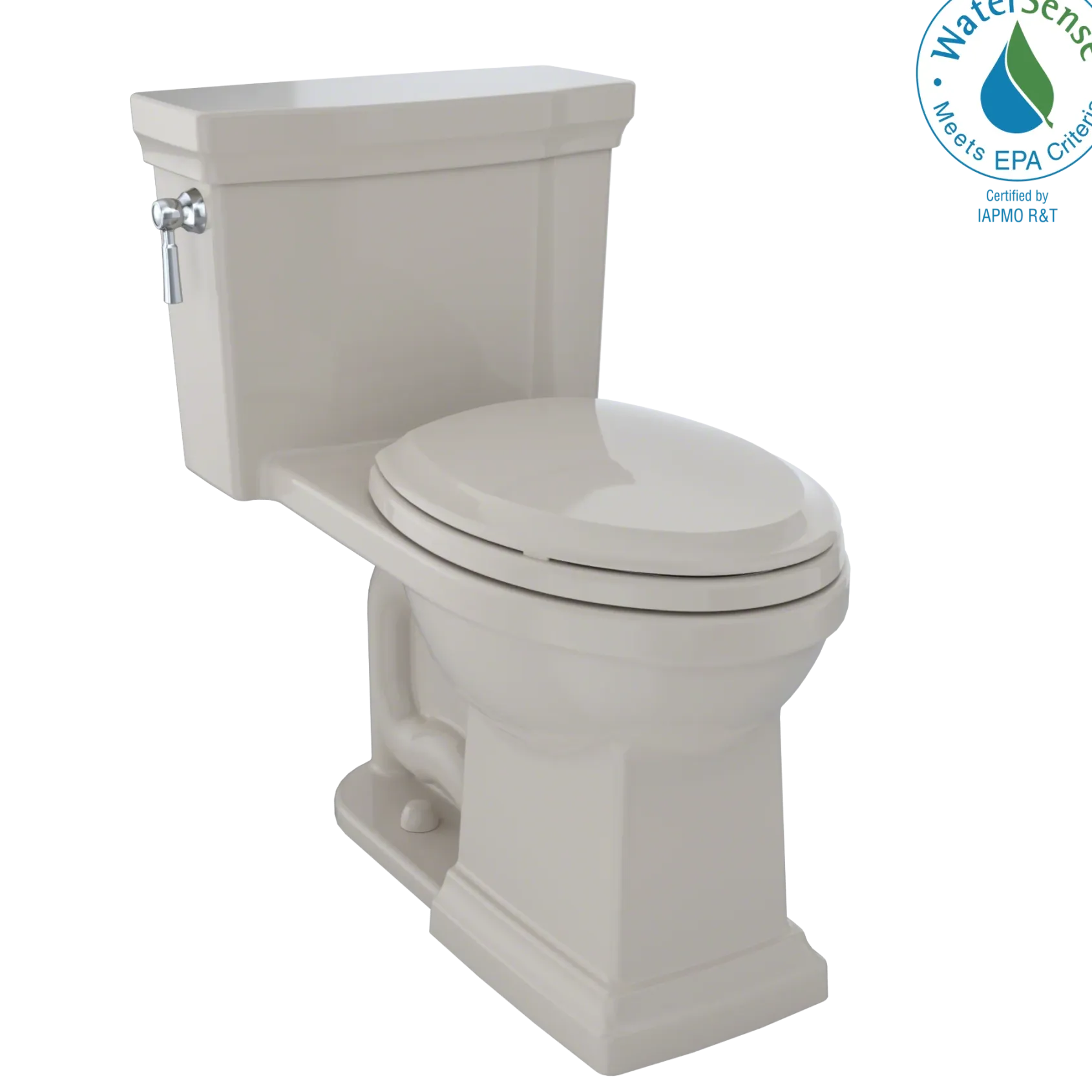 TOTO Promenade II One-Piece Elongated 1.28 GPF Universal Height Toilet with CEFIONTECT, Bone, Vitreous China, MS814224CEFG#03