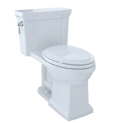 TOTO Promenade II One-Piece Elongated 1.28 GPF Universal Height Toilet with CEFIONTECT and Right-Hand Trip Lever, Cotton White, Vitreous China, MS814224CEFRG#01