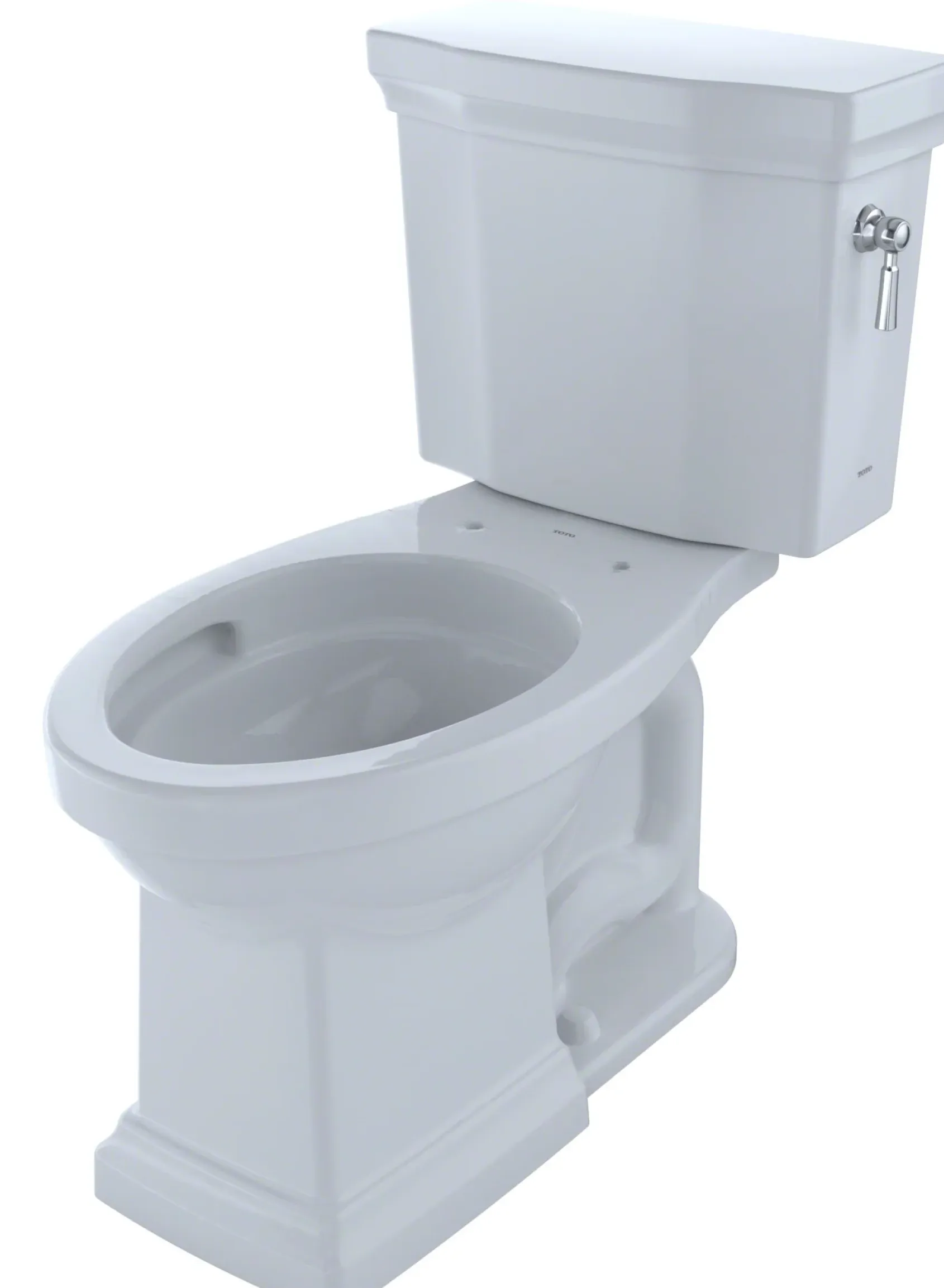 TOTO Promenade II Two-Piece Elongated 1.28 GPF Universal Height Toilet with CEFIONTECT and Right-Hand Trip Lever, Cotton White, Vitreous China, CST404CEFRG#01