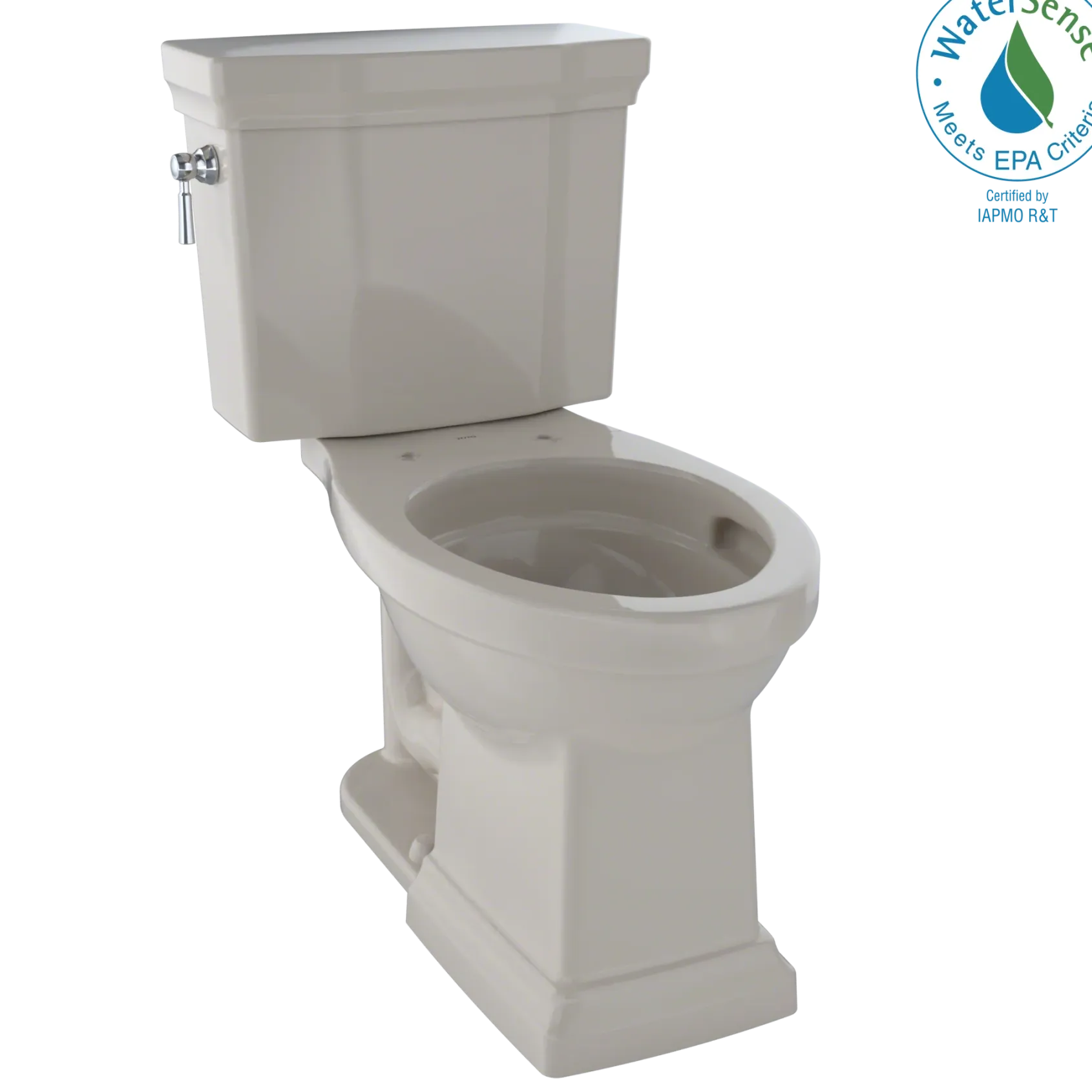 TOTO Promenade II Two-Piece Elongated 1.28 GPF Universal Height Toilet with CEFIONTECT, Bone, Vitreous China, CST404CEFG#03