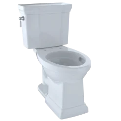 TOTO Promenade II Two-Piece Elongated 1.28 GPF Universal Height Toilet with CEFIONTECT, Cotton White, Vitreous China, CST404CEFG#01