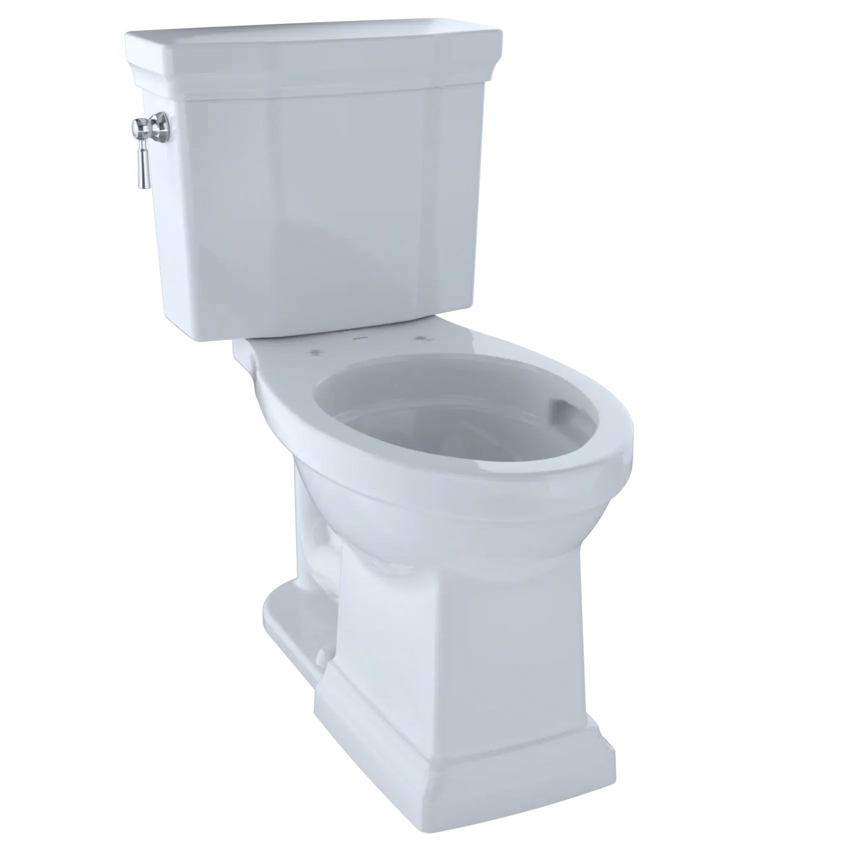 TOTO Promenade II Two-Piece Elongated 1.28 GPF Universal Height Toilet with CEFIONTECT, Cotton White, Vitreous China, CST404CEFG#01