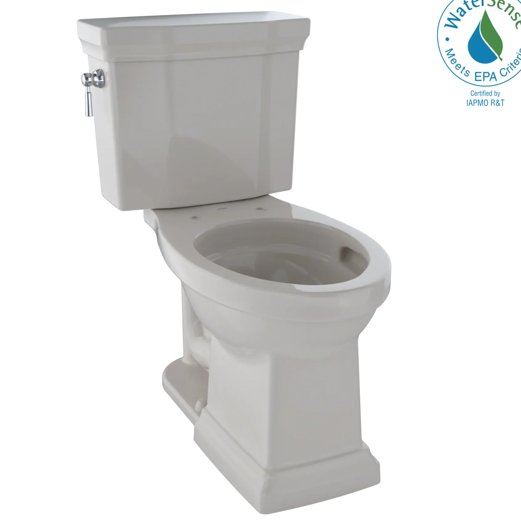 TOTO Promenade II Two-Piece Elongated 1.28 GPF Universal Height Toilet with CEFIONTECT, Sedona Beige, Vitreous China, CST404CEFG#12