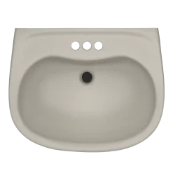 TOTO Prominence Oval Wall-Mount Bathroom Sink with CEFIONTECT and Shroud for 4 Inch Center Faucets, Bone, Vitreous China, LHT242.4G#03