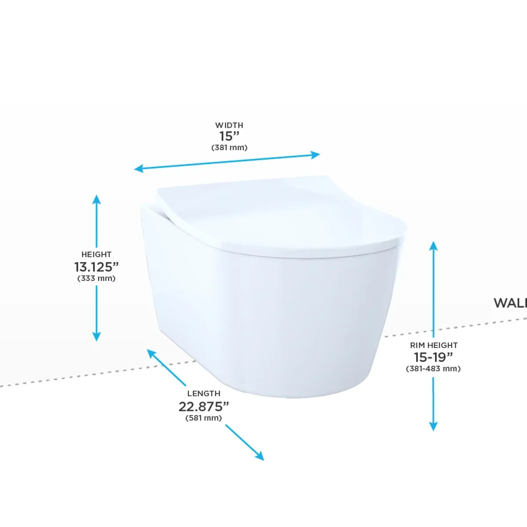 TOTO RP Wall-Hung D-Shape Toilet and DuoFit In-Wall 1.28 and 0.9 GPF Dual-Flush Tank System with Copper Supply, Matte Silver, Vitreous China|Steel|Plastic, CWT447247CMFG#MS
