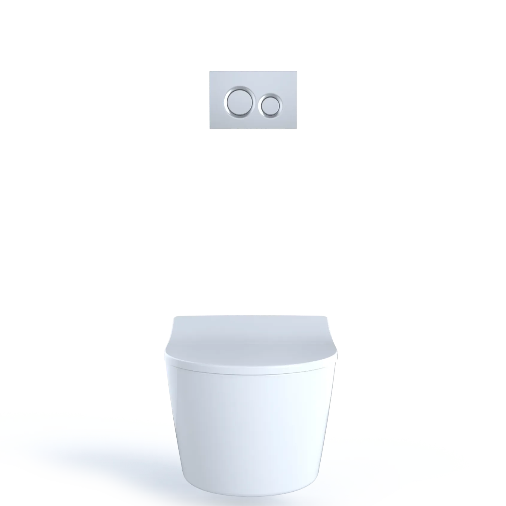TOTO RP Wall-Hung D-Shape Toilet and DuoFit In-Wall 1.28 and 0.9 GPF Dual-Flush Tank System with Copper Supply, Matte Silver, Vitreous China|Steel|Plastic, CWT447247CMFG#MS