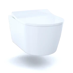 TOTO RP Wall-Hung D-Shape Toilet and DuoFit In-Wall 1.28 and 0.9 GPF Dual-Flush Tank System with Copper Supply, Matte Silver, Vitreous China|Steel|Plastic, CWT447247CMFG#MS