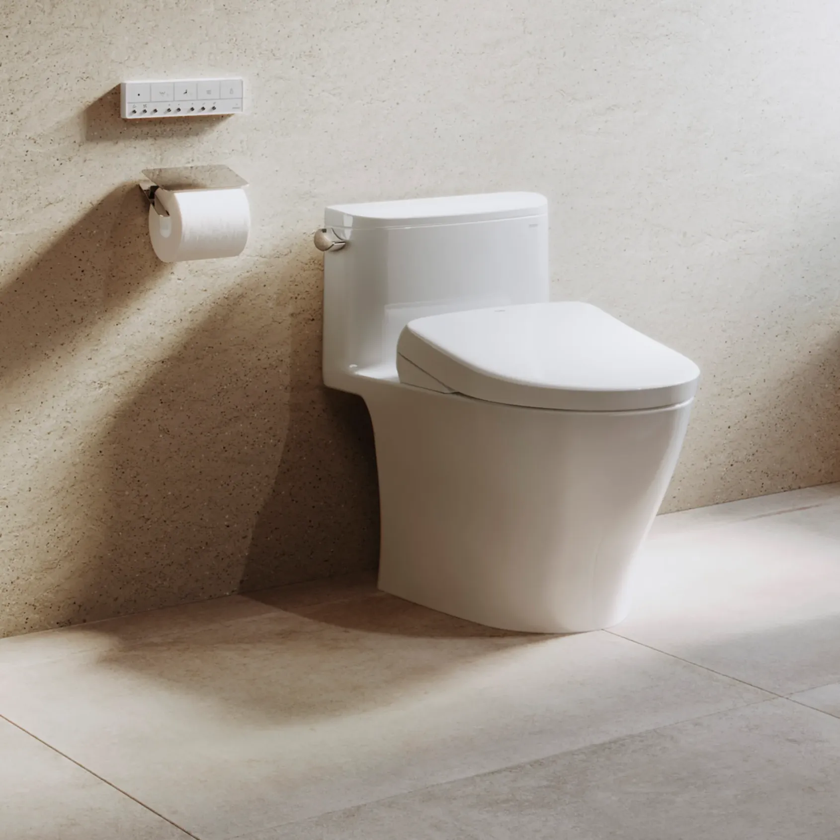 TOTO S7A WASHLET Electronic Bidet Toilet Seat with EWATER+ Bowl and Wand Cleaning, Auto Open and Close Contemporary Lid, Elongated, Sedona Beige, Plastic, SW4736#12