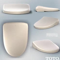TOTO S7A WASHLET Electronic Bidet Toilet Seat with EWATER+ Bowl and Wand Cleaning, Auto Open and Close Contemporary Lid, Elongated, Sedona Beige, Plastic, SW4736#12