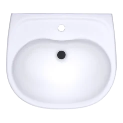 TOTO Supreme Oval Wall-Mount Bathroom Sink with CeFiONtect and Shroud for Single Hole Faucets, Cotton White, Vitreous China, LHT241G#01