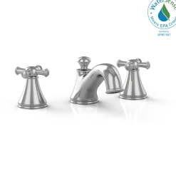 TOTO Vivian Two Cross Handle Widespread 1.5 GPM Bathroom Sink Faucet, Polished Chrome, Brass, TL220DD#CP