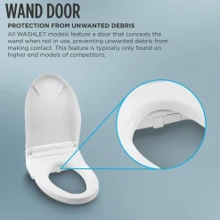 TOTO WASHLET K300 Electronic Bidet Toilet Seat with Instantaneous Water Heating, PREMIST and EWATER+ Wand Cleaning, Elongated, Cotton White, Plastic, SW3036R#01