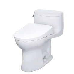 TOTO WASHLET+ Supreme II One-Piece Elongated 1.28 GPF Toilet and WASHLET+ S7A Contemporary Bidet Seat, Cotton White, Vitreous China|Plastic, MW6344736CEFG#01