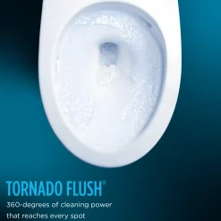 TOTO WASHLET+ UltraMax II One-Piece Elongated 1.28 GPF Toilet with Auto Flush WASHLET+ S7 Contemporary Bidet Seat, Cotton White, Vitreous China|Plastic, MW6044726CEFGA#01