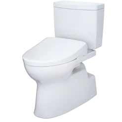 TOTO WASHLET+ Vespin II 1G Two-Piece Elongated 1.0 GPF Toilet with Auto Flush WASHLET+ S7A Contemporary Bidet Seat, Cotton White, Vitreous China|Plastic, MW4744736CUFGA#01