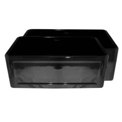 Whitehaus 27" Fireclay Farmhouse Apron Sink, Black, WHPLCON2719