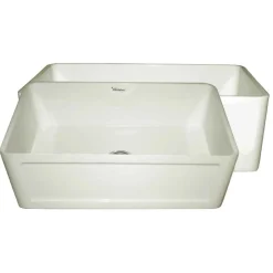 Whitehaus 27" Fireclay Farmhouse Apron Sink Sink, Biscuit, WHPLCON2719