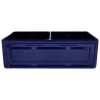 Whitehaus 33" Fireclay Farmhouse Apron Sink, Reversible, Blue, WHFLRPL3318