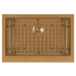 Whitehaus 30" Stainless Steel Farmhouse Apron Sink Kit, Copper, WHNPL3020-CO